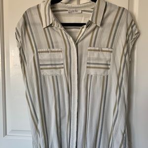 Short Sleeve Stripped Blouse